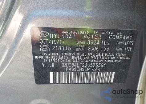 2018 Hyundai Elantra Value Edition from USA, damaged, VIN KMHD84LF2JU575594